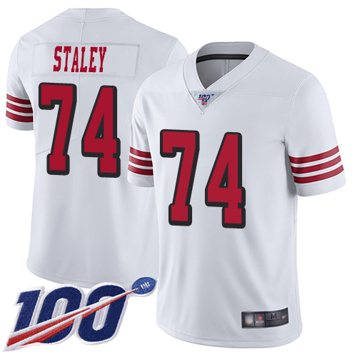 San Francisco 49ers Limited White Men Joe Staley NFL Jersey #74 100th Season Rush Vapor Untouchable